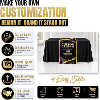Custom Table Runners with logo by BCB Trade Show Display Printed in USA | 72 - Image 7