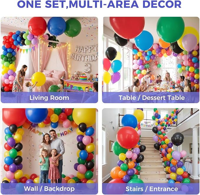 KOOGEL 36 Inch Assorted Rainbow Large Latex Balloons, Shower Wedding Carnival - Image 4