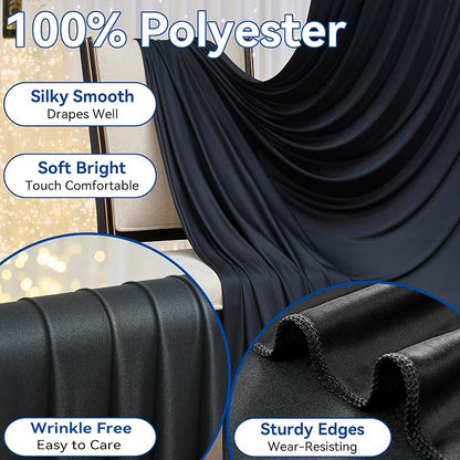 20×14ft Wrinkle Free Black Backdrop Curtain - Image 4