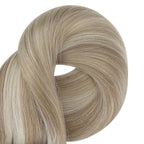 Full Shine Clip in Extensions for Women Lace Weft Golden Blond Highlighted Blonde Human Hair Clip in Extensions Straight Hair Clip ins Longevity 14 Inch 3 PCS 60 Grams