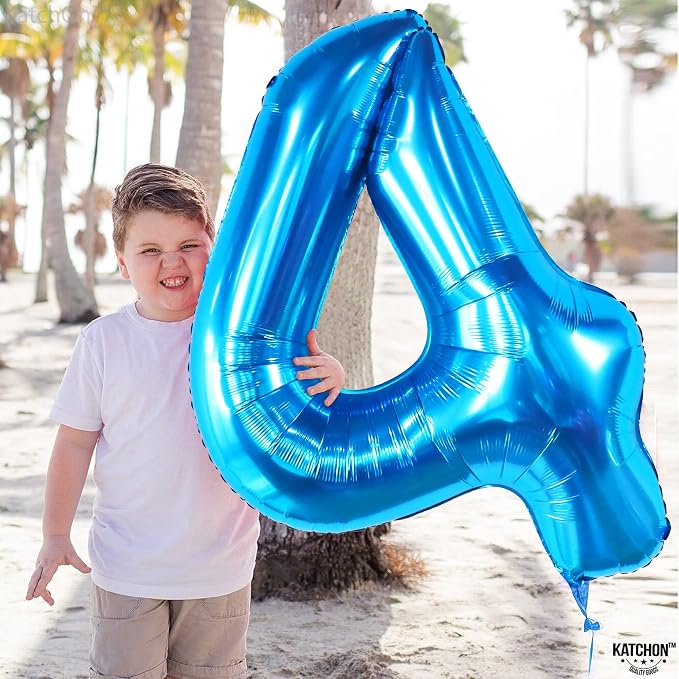 KatchOn Big Blue Number 4 Balloons - Image 7