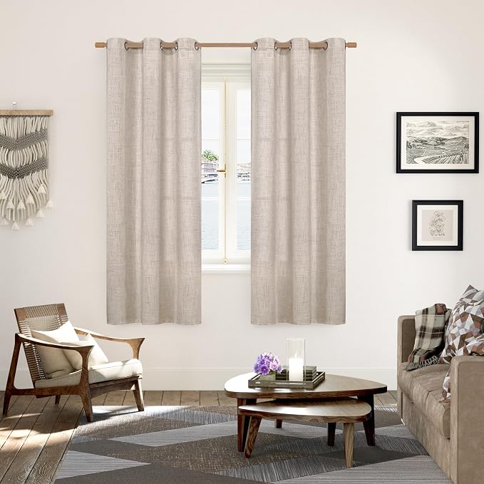 YoungsTex Natural Linen Curtains 72 Inch Long - Image 2