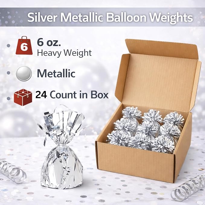 ROYALHOUSE Metallic Wrapped Balloon Weights - Image 2