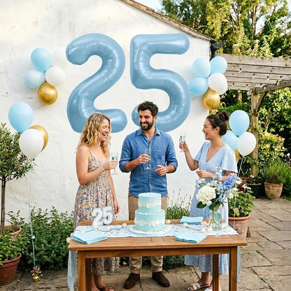 TONIFUL 40 Inch Light Blue Large Numbers Balloon 0-9 Foil Mylar Big Number - Image 6