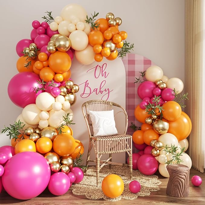 Pink and Orange Balloon Arch Kit by CROSSFINGERS