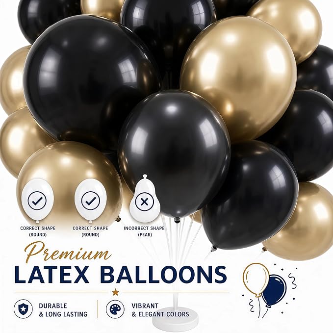 Black Gold Balloon Column Kit - Image 5