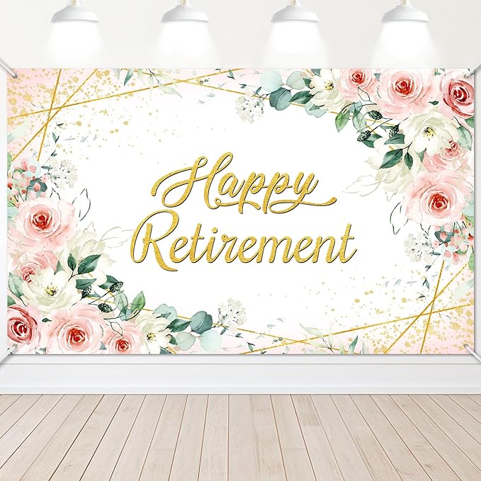 Avezano Happy Retirement Backdrop by AVEZANO