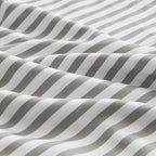 JELLYMONI 100% Natural Cotton Striped Pillowcases Set, 2 Pack White and Grey Vertical Stripes Pattern Printed Pillow Covers with Envelope Closure(Pillows are not Included)-King(20"×40")