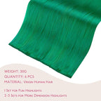 WENNALIFE Green Clip in Hair Extensions Real Human Hair 35g 6pcs 20 Inch Colored Hair Extensions for Kids Women Colorful Hair Pieces Pop-up Style Straight Extensiones De Cabello Humano Con Clip