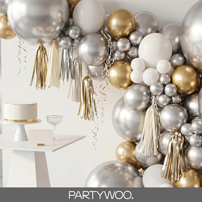 PartyWoo Silver Balloons 130pcs Different Sizes of 18 12 10 5 Inch | Balloons - Image 8