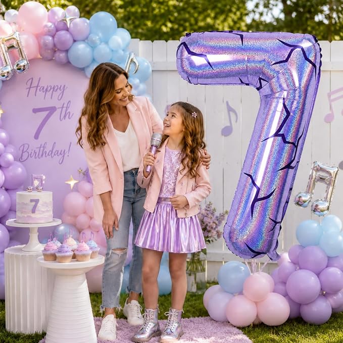 40 Inch Purple Kpop Number 7 Balloon - Image 7