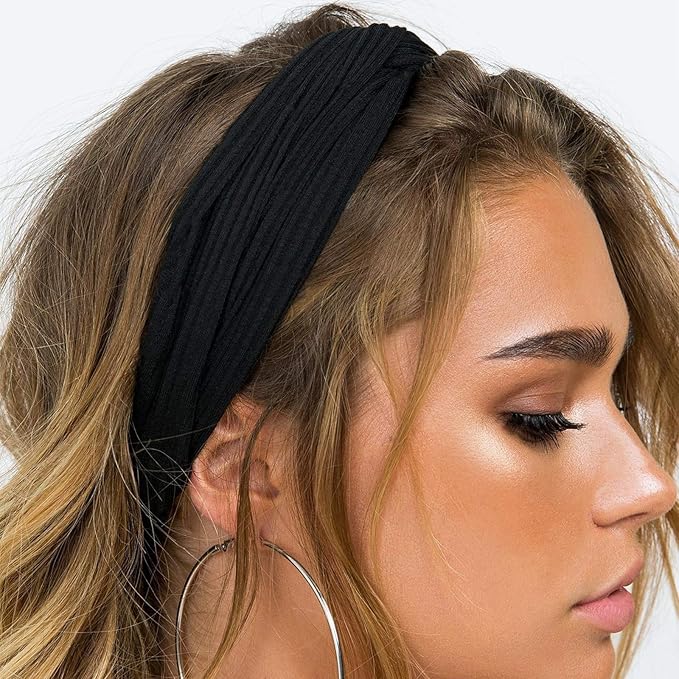 Elastic Knotted Headbands for Women Cloth Head Hair Bands for Women's Hair Non Slip Boho Wrap Twisted Hair Accessories