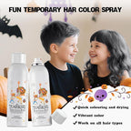 Black Temporary Hair Color Spray for Kids, Instant Colored Hair Dye Alternative for Girls Boys Women Men, Disposable Washable, Quick Styling for Party Cosplay Christmas Halloween, 150ml