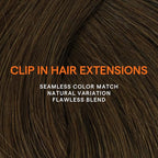 Full Shine Brunette Hair Extensions Clip ins 10 Inch Clip in Hair Extensions Golden Brown 7 Pcs 95 G