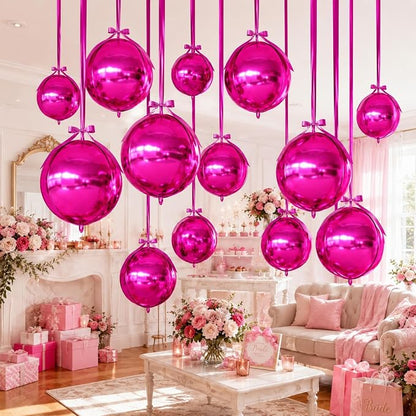 Hot Pink Round Foil Balloons - Image 5