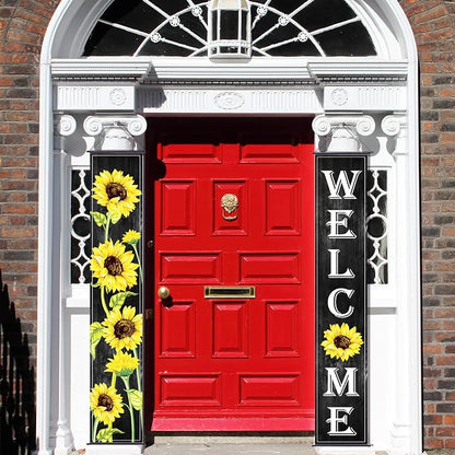 Tatuo Sunflower Welcome Hanging Banners Summer Porch Banners Flags Spring Door - Image 7