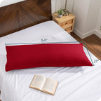 Bare Home Microfiber Body Pillow Cover - Ultra Soft & Cooling - Double Brushed - Pillowcase with Envelope Closure - Easy Care (20''x54'' Body Pillow Cover, Red)