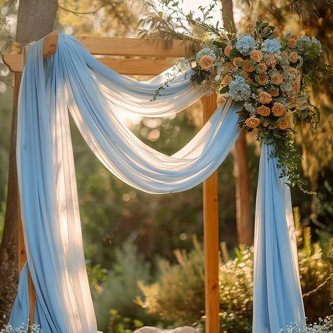 Wedding Arch Draping Fabric Backdrop Drapes 2 Panels, Baby Blue | 28.7"x20FT - Image 7