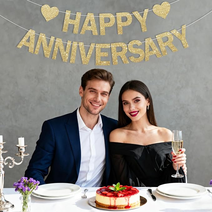 Happy Anniversary Glitter Banner - Image 3