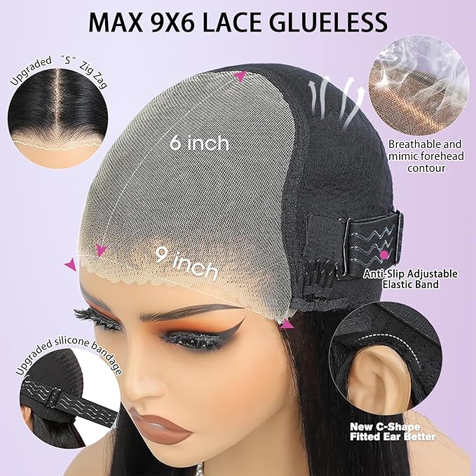 210% Density Lace Frontal Bob Wig Human Hair 12A Brazilian Virgin 9x6 Glueless Wigs Human Hair Pre Plucked Pre Cut HD Transparent Lace Wigs 10 Inch