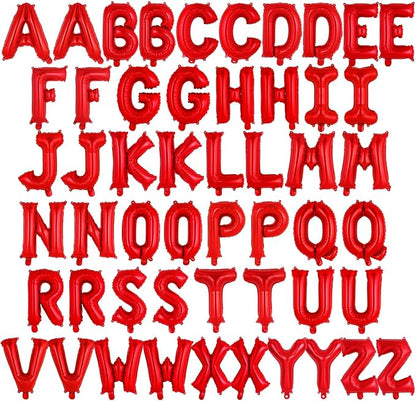 52 Pcs Red Letter Balloons, 16 Inch Foil Alphabet Letter Balloons, Letter A-Z by YOTHORN