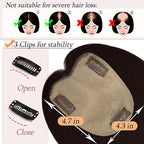 Human Hair Toppers for Women with Thinning Hair Real Human Topper Crown No Bangs 10 Inch #2 Dark Brown