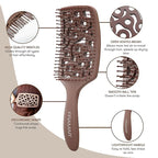 FRAMAR Professional Vented Hair Brush – Curved Hair Brush For Blow Drying, Wet Paddle Brush For Hair, Vent Brush For Blow Drying, Wet Hairbrush For Women – Heat Resistant – Chocolate
