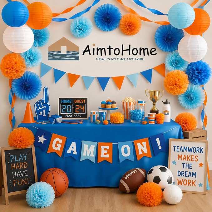 Blue & Orange Paper Lanterns Set - Image 6