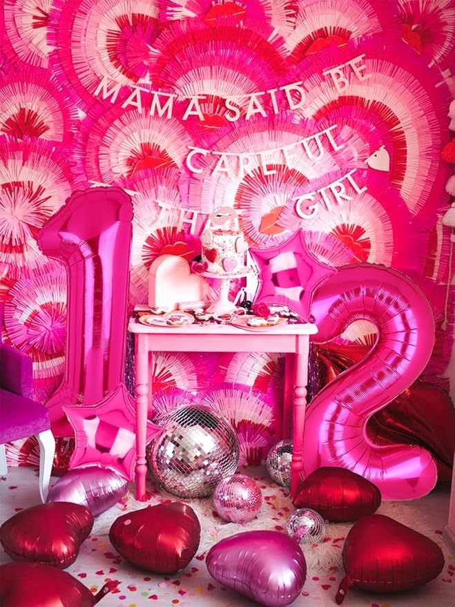 40 Inch Number Balloons Hot Pink 2 Cowgirl Pink 2nd Birthday Decor 9Pcs | Large - Image 4
