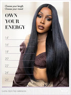 LUVME Yaki Straight Seamless 70g 4Pcs Clip in Hair Extensions Full Max with 26inch Remy Human Hair Clip ins Extensions, Natural Black 100% Real Soft Hair