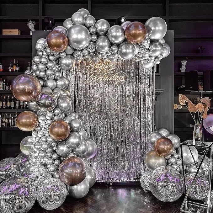 50 Pack Metallic Silver Balloons 12 Inch - Image 6