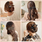 Obeoby 6 Pcs Flat Hair Clips for Women, 3 Types French Flat Claw Clips Hair Accessories Large Medium Barrettes Flowers Duckbill Stocking Stuffers Christmas Gifts (Coffee, Black)