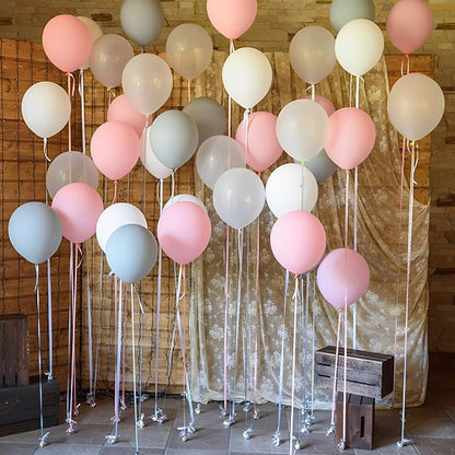 Voircoloria 105pcs Light Pink Pastel Pink Party Latex Balloons, 12inch | - Image 7