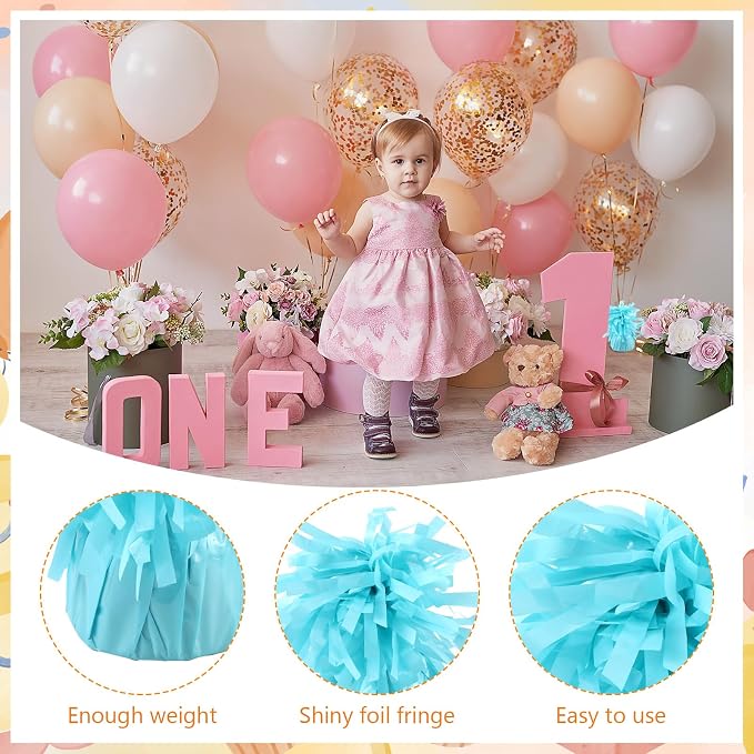 4 Pcs Baby Blue Metallic Balloon Weights Holder Anchors Balloon Holder Weights - Image 3