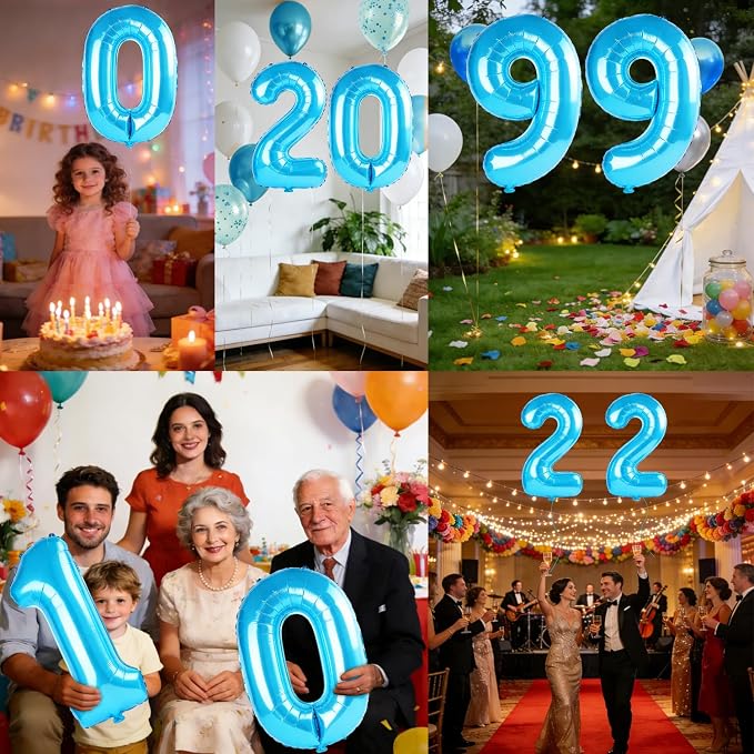 40 Inch Number 99 Balloons for 99th Birthday Party Decorations, 0-100 Jewelry - Image 7