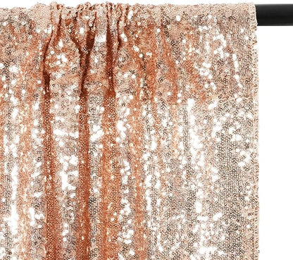 Eternal Beauty Rose Gold 3mm Sequin Backdrop 2x8 Ft 2 Pack Wedding | Dense - Image 9