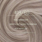 RUNATURE Human Hair Clip in Extensions, Long Clip in Hair Extensions Real Human Hair Blonde, Straight Remy Natural Hair, Add Length, 22 Inch 120g 7pcs #19P60 Grey Blonde Highlights
