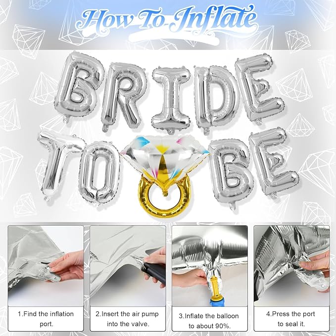 Silver Bachelorette Party Decorations, Bride To Be Bridal Shower Letter - Image 7