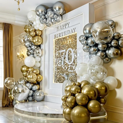 8 Pcs Bobo Balloons and Silver Round Foil Balloons 22 In Bubble Clear Balloon - Image 6