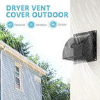5 Inch Dryer Wall Vent Cover, HG Power Metal Wall Vent Cap Outside with Removable Screen & Cushioned Non-Return Flap for Home Wall, Air Condition, Range Hoods, Kitchen (Black)