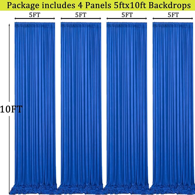 20ft x 10ft Royal Blue Backdrop Curtains - Image 6
