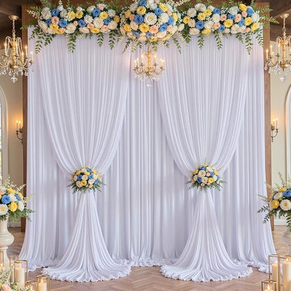 60ftx12ft Wrinkle Free White Backdrop Curtain - Image 2