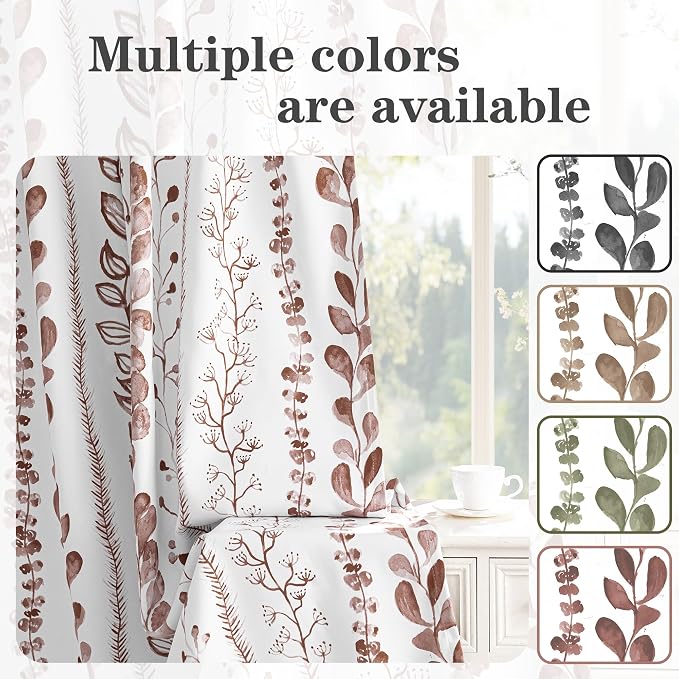Brown Blackout Curtains for Bedroom, Thermal Insulated Privacy Protection Back - Image 3