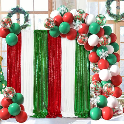 Red Sequin Backdrop Curtains-6 Panels 2FTx8FT Red Backdrop - Image 3