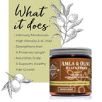 Qhemet Biologics Amla & Olive Heavy Cream - Moisturizing Balm for Extremely Dry & 4C Hair - Adds Soft, Supple Moisture & Hydration to Afros, Coils, Curls, Puffs, Twists, Braids, Locs & More (8.9 oz)