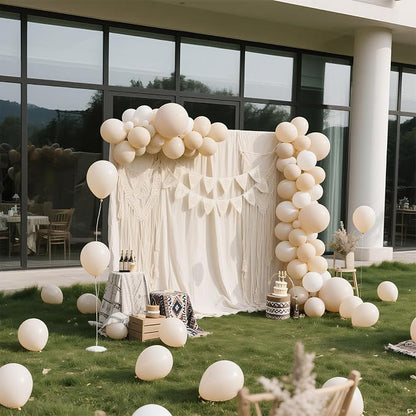 Cream Balloons 30 Pack 18 inch Latex Party Neutral Round Beige Sand White - Image 3
