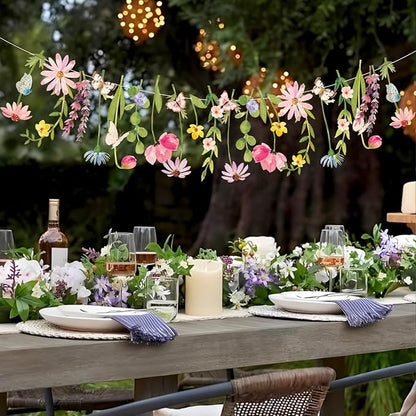 Wildflower Party Decorations Butterfly Flower Banner Butterfly Garland 9ft | - Image 7