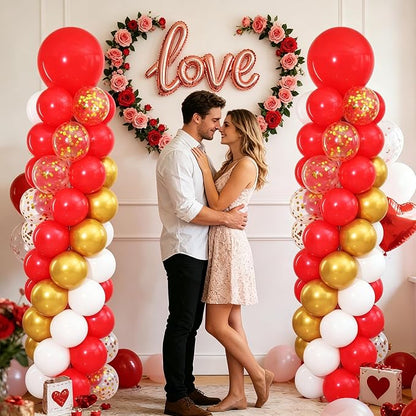 Red and Gold Balloon Column Stand Kit Set of 2 - Image 8
