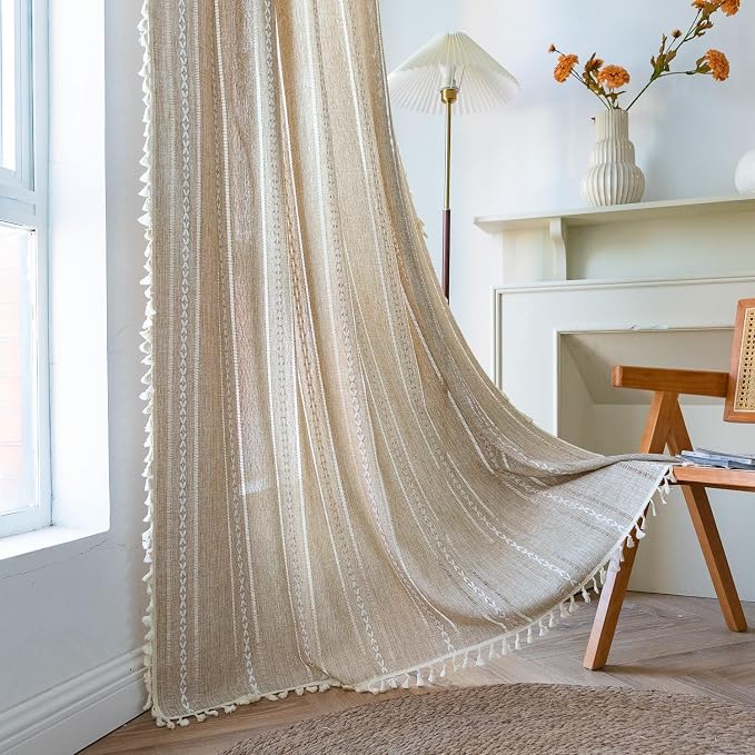 Sutuo Home Natural Boho Curtains 120 inch Extra Long by SutuoHome