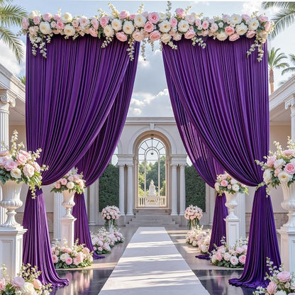 10ft×12ft Wrinkle Free Purple Backdrop Curtain - Image 5